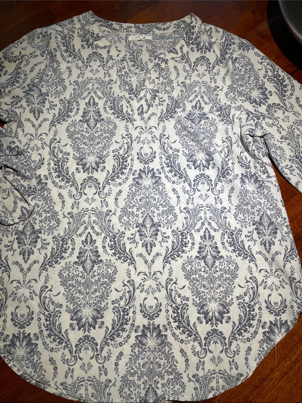 White and Soft Gray Print summer Shirt